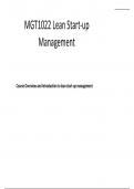 MGT1022 Lean Start-up  Management