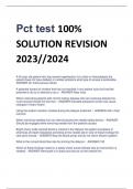 Pct test 100%  SOLUTION REVISION  2023//2024