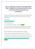  REAL NREMT® EMR EXAM PREP2023- 2024 / NREMT EXAM QUESTIONS AND  ANSWERS WITH RATIONALE GRADED A 