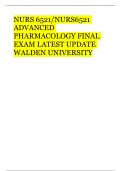 NURS 6521/NURS6521 ADVANCED PHARMACOLOGY FINAL EXAM LATEST UPDATE WALDEN UNIVERSITY