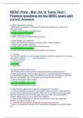 NERC Prep - Bal, Int, & Trans Test Practice questions for the NERC exam with correct Answers.