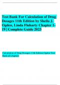 Test Bank For Calculation of Drug Dosages 11th Edition by Sheila J. Ogden, Linda Fluharty Chapter 119 | Complete Guide 2023 