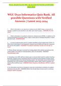 WGU D220 Informatics Quiz Bank. All possible Questions with Verified Answers | Latest 2023-2024 