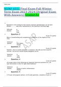 NUNP 6551 Final Exam Fall-Winter Term Exam 2023-2024 (Original Exam With Answers) Graded A+