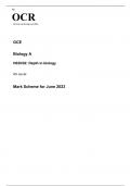 OCR AS Level Biology A H020/02 JUNE 2023 MARK SCHEME: Depth in biology 