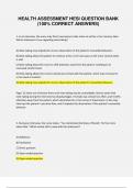 HEALTH ASSESSMENT HESI QUESTION BANK (100% CORRECT ANSWERS) 31. During a mental status assessment, which question by the nurse would best assess a person's judgment? A) "Do you feel that you are being watched, followed, or controlled?" B) "Tel