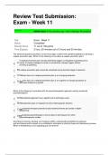 Review Test Submission:  Exam - Week 11    Course  	NRNP-6645-1- Psychotherapy with Multiple Modalities  Test 	Exam - Week 11  Status 	Completed  Attempt Score 	71 out of 100 points  Time Elapsed 	2 hour, 20 minutes out of 2 hours and 30 minutes 