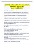 ATI RN Fundamentals Proctored Exam questions and correct  answers2023/2024