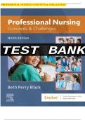 TEST BANK FOR PROFESSIONAL NURSING  CONCEPTS & CHALLENGES 9TH EDITION ALL  CHAPTERS COVERED .QUESTION /ANSWER &  RATIONALE LATEST UPDATE