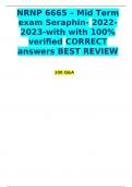 NRNP 6665 – Mid Term exam Seraphin- -with with 100% verified CORRECT answers BEST REVIEW    100 Q&A