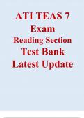 ATI TEAS 7 Exam  Reading Section  Test Bank  MULTIPLE VERSIONS COMBINED Latest Update 2024/2025