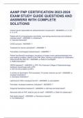 AANP FNP CERTIFICATION 2023-2024 EXAM STUDY GUIDE QUESTIONS AND ANSWERS WITH COMPLETE SOLUTIONS 