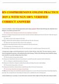 RN COMPREHENSIVE ONLINE PRACTICE 2019 A WITH NGN 100% VERIFIED CORRECT ANSWERS