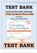 TEST BANK CALCULATING DRUG DOSAGES: A PATIENT-SAFE APPROACH TO NURSING AND MATH 2ND EDITION BY CASTILLO, WERNER-MCCULLOUGH ISBN |COMPLETE TEST BANK |Guide A+.