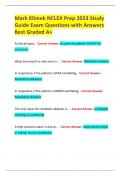 Mark Klimek NCLEX Prep 2023 Study Guide Exam Questions with Answers Best Graded A+