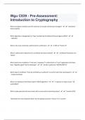 Wgu C839 - Pre-Assessment: Introduction to Cryptography |60 Questions And Answers| Success Guaranteed