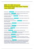 MSN 570 HESI Advanced Pathophysiology final exam Practice Tests 2023-2024