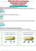 BIOS 242 Week 3 Concepts: Metabolism 2023-2024 LATEST UPDATE