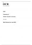 OCR AS Level Chemistry A H032/01 MARK SCHEME 2023: Breadth in chemistry