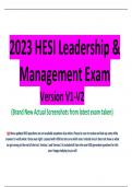 2023 HESI Leadership & Management Exam Version V1-V2 (Brand New Actual Screenshots from latest exam taken)