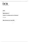 OCR AS Level Mathematics A H230/01 JUNE 2023 MARK SCHEME: Pure Mathematics and Statistics