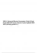 NR 511 / NR511 Advanced Physical Assessment: Week 8 Final Exam With All Correct Answers Latest Updated 2023- 2024 (Already graded A+)