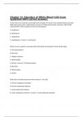 Chapter 12- Disorders of White Blood Cells Exam Questions With Correct Answers 