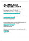 ATI MENTAL HEALTH PROCTORED 2019 EXAM. QUESTIONS WITH 100% VERIFIED ANSWERS