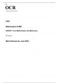 OCR AS Level Mathematics B (MEI) H630/01 JUNE 2023 MARK SCHEME: Pure Mathematics and Mechanics