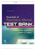 Essentials of Psychiatric Mental Health Nursing 4th Edition Varcarolis Test Bank