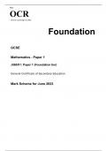 OCR GCSE (9–1) Mathematics J560/01 Paper 1 Foundation Tier JUNE 2023 MARK SCHEME