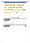 EMT MODULES 1-7 EXAMS AND EMT FINAL EXAM / GUARANTEE PASS 2023-2024 | MULTIPLE CHOICE