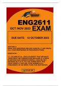 ENG2611 OCT/NOV EXAM DUE 12 OCT 2023