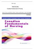 Test Bank for Canadian Fundamentals of Nursing, 6th Edition| Test Bank for Canadian Fundamentals of Nursing 6th Edition by Potter > all chapters 1-48 (questions & answers) A+ guide.