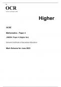 OCR GCSE (9–1) Mathematics J560/04 Paper 4 Higher Tier MARK SCHEME 2023