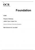 OCR GCSE (9–1) Physics A (Gateway Science) J249/03 Paper 3 Higher Tier MARK SCHEME 2023