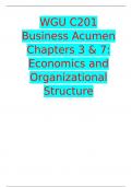 (solved) WGU C201 Business Acumen Chapters 3 & 7- Economics and Organizational Structure