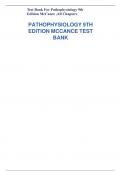 Test Bank For Pathophysiology 9th Edition McCance ,All Chapters