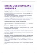 NR 509 QUESTIONS AND ANSWERS