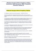 Medical-Surgical RN A Prophecy Relias Questions And Answers( With Complete Solution Rated A) Medical-Surgical RN A Prophecy Relias