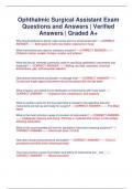 Ophthalmic Surgical Assistant Exam Questions and Answers | Verified Answers | Graded A+