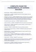 COMPLETE EXAM FOR FOUNDAMENTAL OF NURSING 20232024