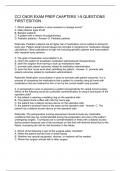 CCI CNOR EXAM PREP CHAPTERS 1-9 QUESTIONS FIRST EDITION