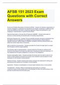 Bundle For AFSB 151 Exam Questions and Answers All Correct