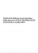 NRNP 6670/NRNP6670 Midterm Exam Questions With Answers Latest 2023/2024 | NRNP 6670 Final Exam Questions and Answers Latest and NRNP 6670 Midterm Exam Questions With Correct Answers Latest Updated 2023/2024 (GRADED 100%)