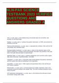 NLN-PAX SCIENCE  TESTBANK 2023 VERIFIED  QUESTIONS AND  ANSWERS GRADED A