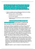 ATI RN Mental Health and Psychiatric Nursing  Test bank 2023-2024 | Comprehensive Mental  Health and Psychiatric Nursing Questions  and Correct Answers with Rationale Rated A+