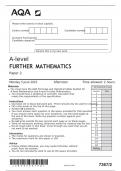 A-level FURTHER MATHEMATICS Paper 2 June 2023