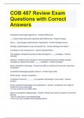 COB 487 Review Exam Questions with Correct Answers 