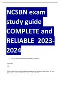 NCSBN exam study guide COMPLETE and RELIABLE  2023-2024